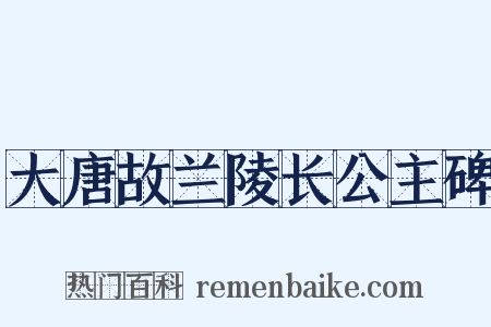 大唐故兰陵长公主碑是什么意思的图片